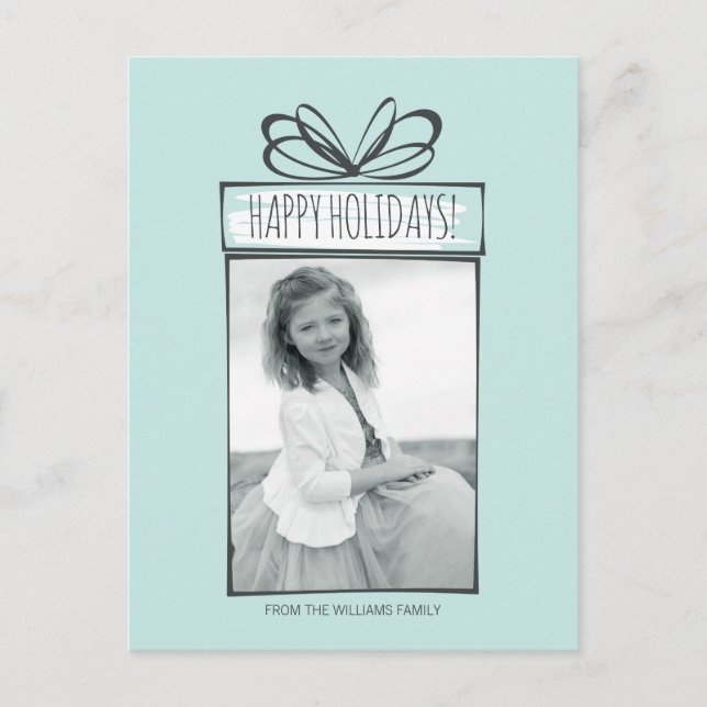 Weihnachtsschmuck Holiday Foto Postkarte (Vorderseite)