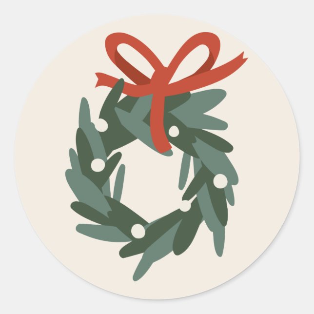 Weihnachtsschmuck Holiday Wreath Runder Aufkleber (Vorderseite)