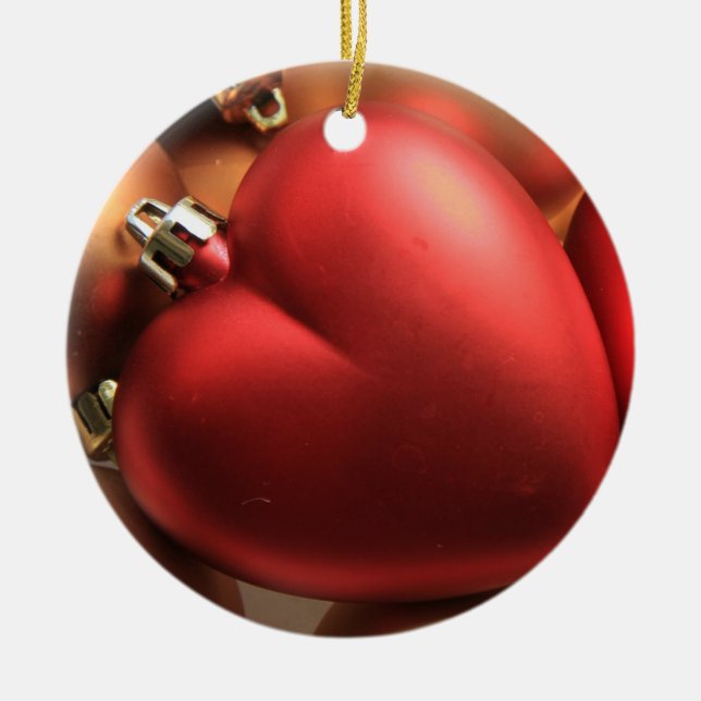 Weihnachtsschmuck im Roten Herz (Vorne)