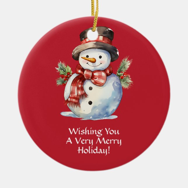 Weihnachtsschmuck in der Santa Keramik lächeln (Vorne)