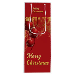 Weihnachtsschmuck in Luxusrot und Gold Geschenktüte Für Weinflaschen