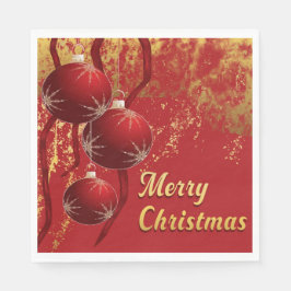 Weihnachtsschmuck in Luxusrot und Gold Serviette