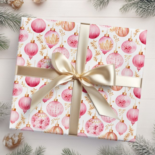 Weihnachtsschmuck in Rosa und Gold Geschenkpapier (Von Creator hochgeladen)