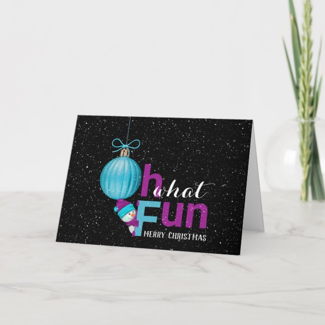 Weihnachtsschmuck in Schneeflocken Karte (Vorderseite)