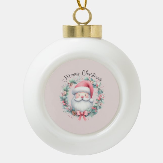 Weihnachtsschmuck Keramik Kugel-Ornament (Vorderseite)