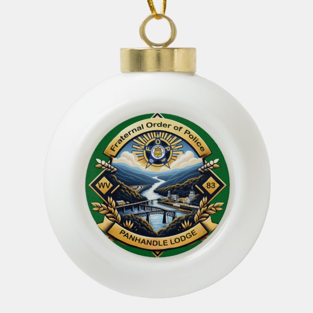 Weihnachtsschmuck Keramik Kugel-Ornament (Vorderseite)