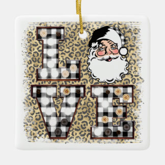Weihnachtsschmuck!  Leopard Santa Claus Liebe  Keramikornament