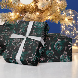 Weihnachtsschmuck Lichter Blumengrün Weihnachten Geschenkpapier