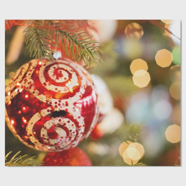 Weihnachtsschmuck & Lichter Geschenkpapier (Flach)