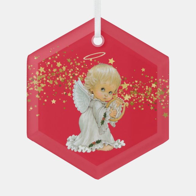 Weihnachtsschmuck-Little Engel Glas Ornament (Vorderseite)