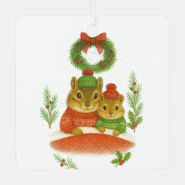  Weihnachtsschmuck mit Chipmunk-Mutter und -Kind i