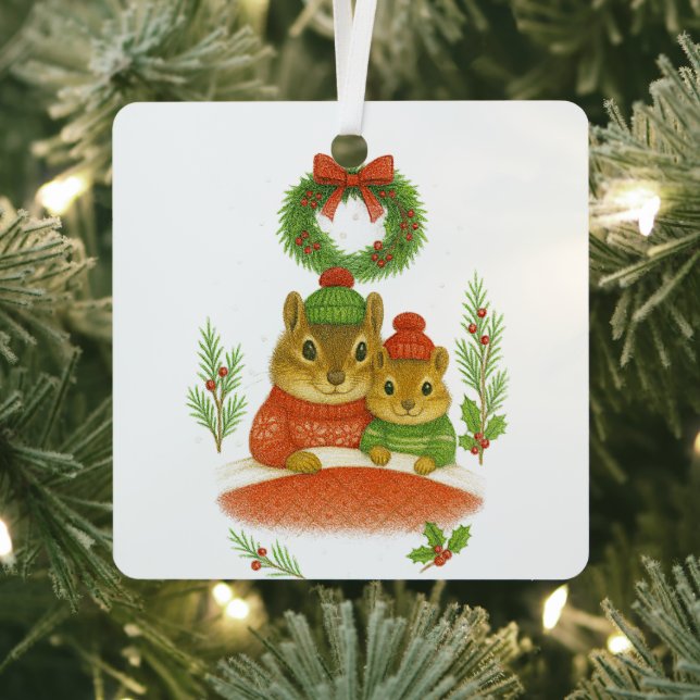  Weihnachtsschmuck mit Chipmunk-Mutter und -Kind i (InSitu)