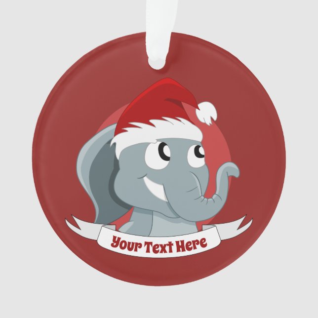 Weihnachtsschmuck mit Elefant des niedlichen Carto Ornament (Vorderseite)