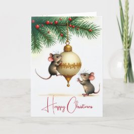 Weihnachtsschmuck mit Mäusen Feiertagskarte
