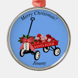 Weihnachtsschmuck mit Name & Date Wagon