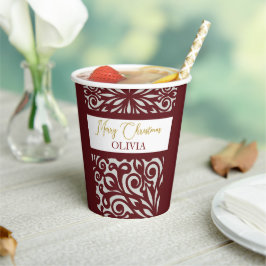 Weihnachtsschmuck mit roter Carve Pappbecher