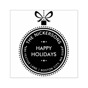 Weihnachtsschmuck mit Rücksendeadresse Gummistempel
