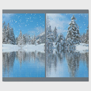 Weihnachtsschmuck mit Schnee Geschenkpapier