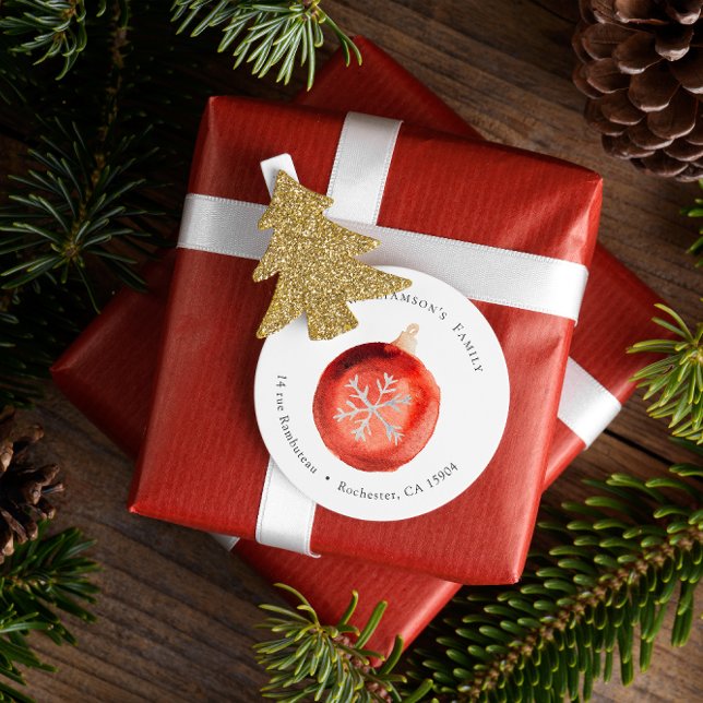 Weihnachtsschmuck mit Schneeflocke Runder Aufkleber (Von Creator hochgeladen)