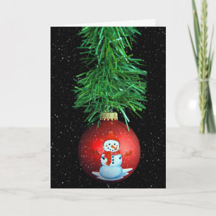 Weihnachtsschmuck mit Schneeflocken Feiertagskarte