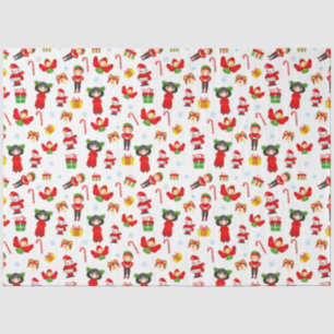 Weihnachtsschmuck mit Schneemann, Elfen, Engel ti Seidenpapier