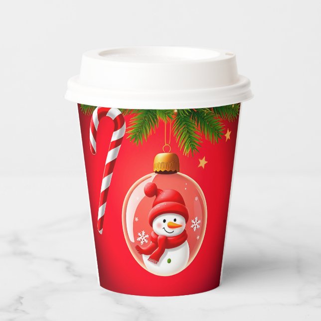 Weihnachtsschmuck mit Snowman Pappbecher (Vorderseite)