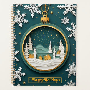 Weihnachtsschmuck mit Winterlandschaft Planer