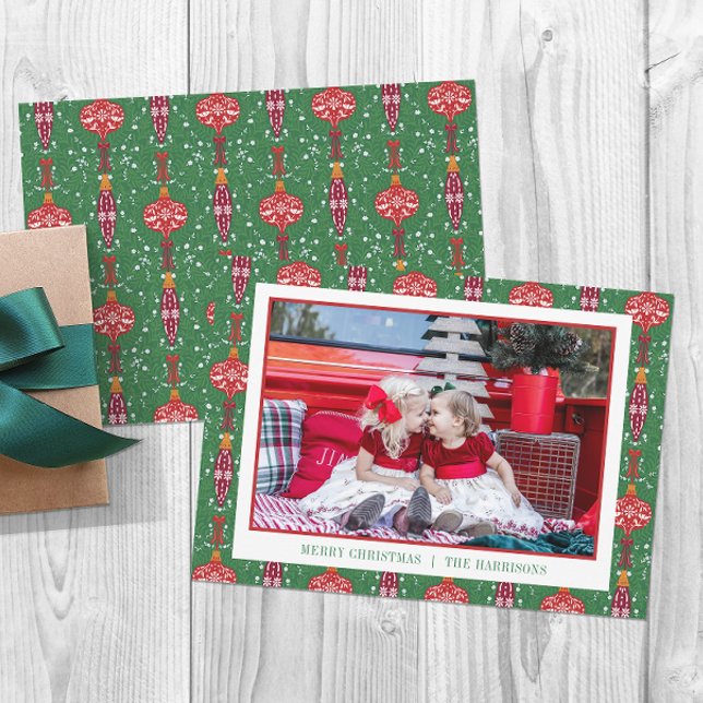 Weihnachtsschmuck Muster Foto Feiertagskarte (Von Creator hochgeladen)