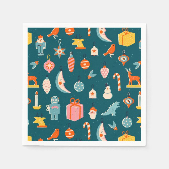 Weihnachtsschmuck Muster Serviette (Vorderseite)