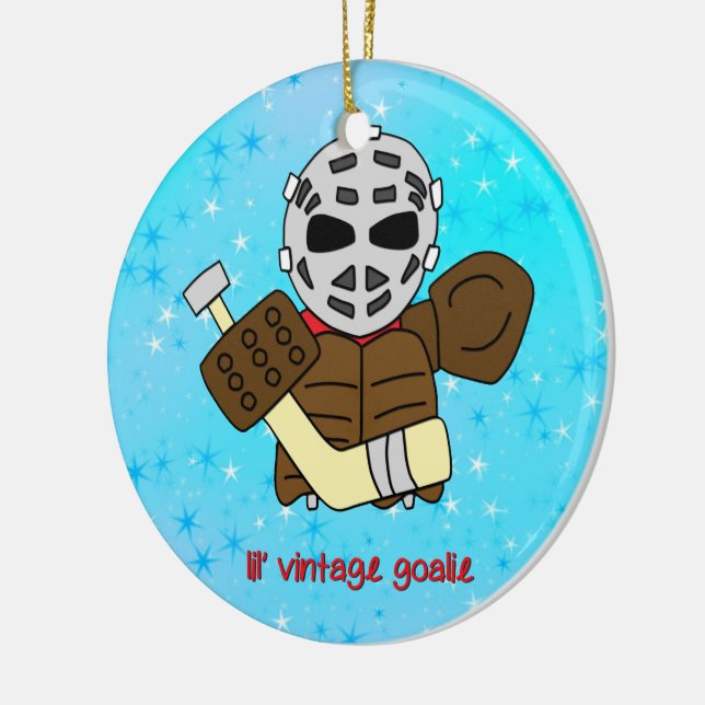 Weihnachtsschmuck, Niedlich Hockey Goalie Keramikornament (Links)