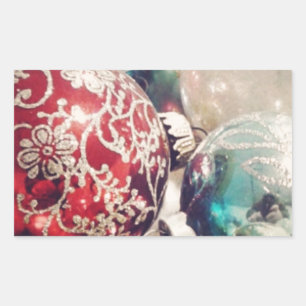 Weihnachtsschmuck noch Leben Rechteckiger Aufkleber