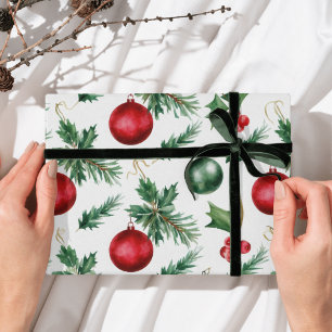 Weihnachtsschmuck Nostalgischer Wasserfarbeneffekt Geschenkpapier