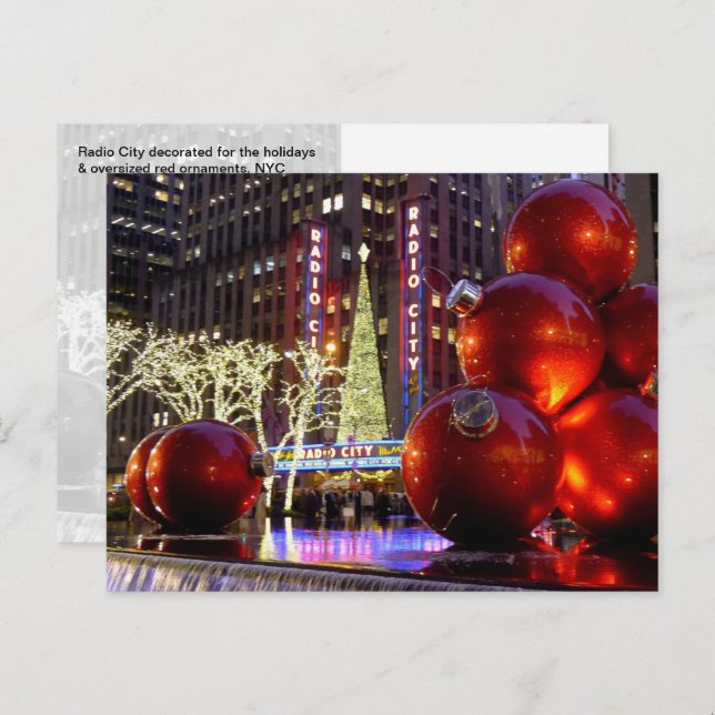 Weihnachtsschmuck, NYC - Postkarte (Vorne/Hinten)