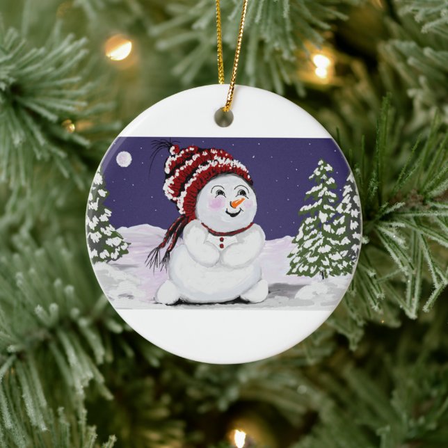 Weihnachtsschmuck Original Digital Snowman Design (Baum)