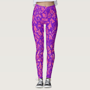 Weihnachtsschmuck pattern.pink.07 B Lila BG Leggings