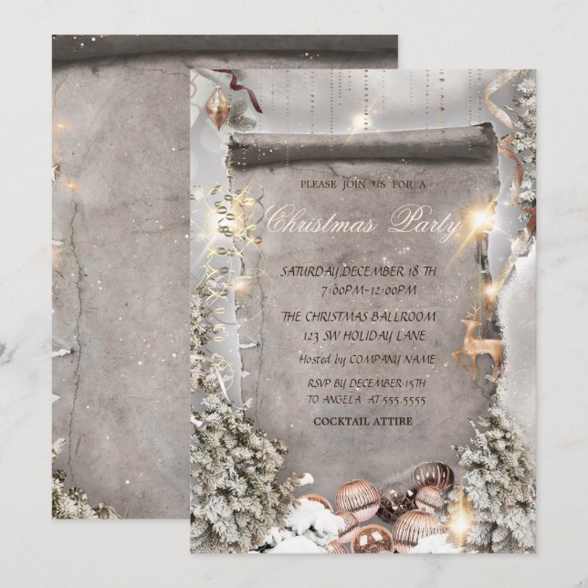 Weihnachtsschmuck,Pine Tree Weihnachtsunternehmen Einladung (Vorne/Hinten)