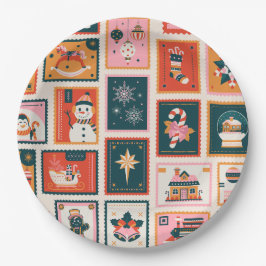 Weihnachtsschmuck-Postkarten Pappteller