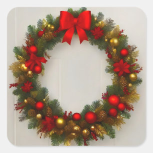Weihnachtsschmuck Quadratischer Aufkleber
