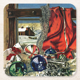 Weihnachtsschmuck Rechteckiger Pappuntersetzer