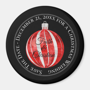 Weihnachtsschmuck (rot gestreift)/Save the Date Magnet