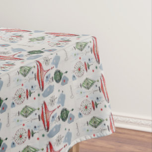 Weihnachtsschmuck Rot Grün Weiß Grau Tischdecke