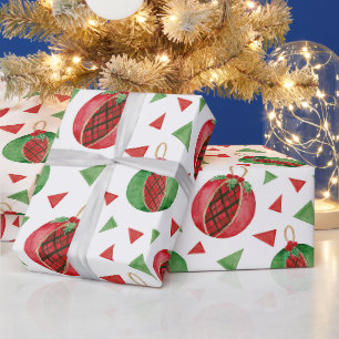 Weihnachtsschmuck Rot und Grün vintage Geschenkpapier
