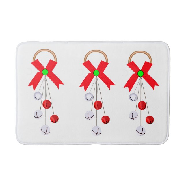 Weihnachtsschmuck rot und silber Bath Mat Badematte (Vorderseite)