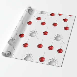 Weihnachtsschmuck Rot und Silber Geschenkpapier