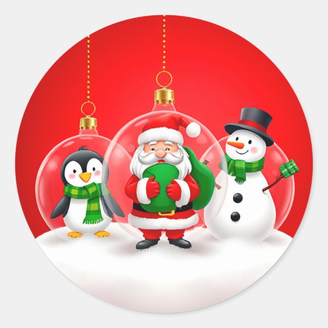Weihnachtsschmuck Runder Aufkleber (Vorderseite)