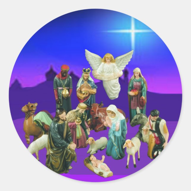 Weihnachtsschmuck Runder Aufkleber (Vorderseite)