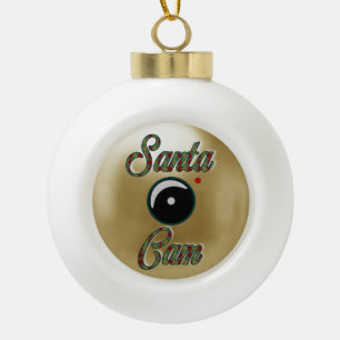 Weihnachtsschmuck/Santa Camera Gold Keramik Kugel-Ornament