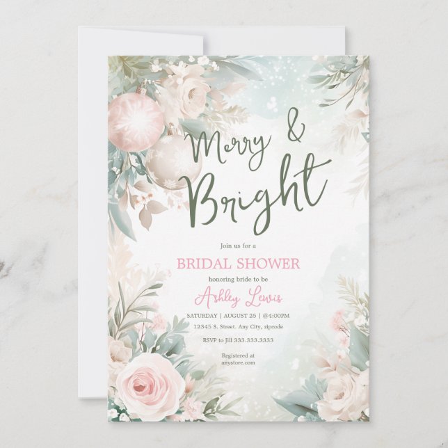 Weihnachtsschmuck, Schneeflocken-Brautparty Einladung (Vorderseite)