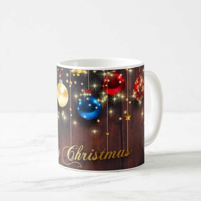 Weihnachtsschmuck & Schneeflocken Tasse (VorderseiteRechts)