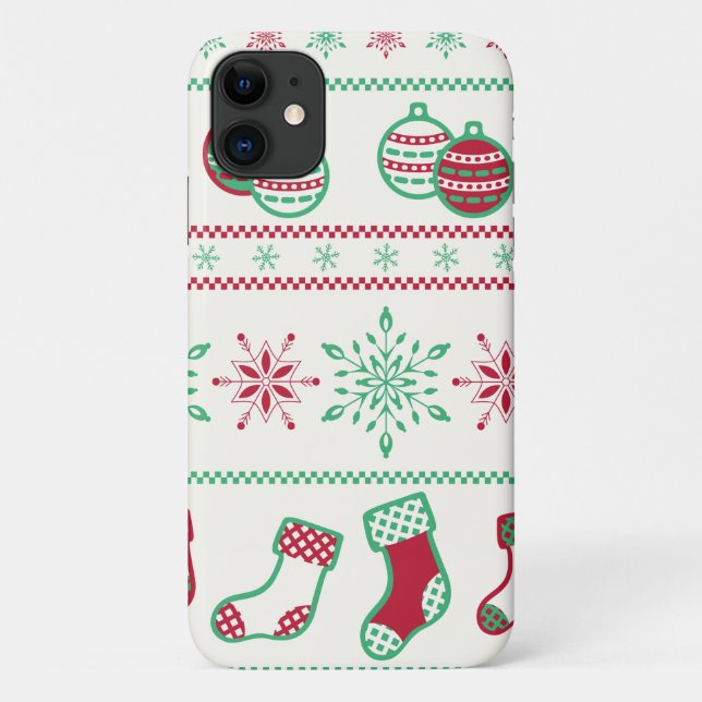 Weihnachtsschmuck, Schneeflocken und Strümpfe Case-Mate iPhone Hülle (Rückseite)